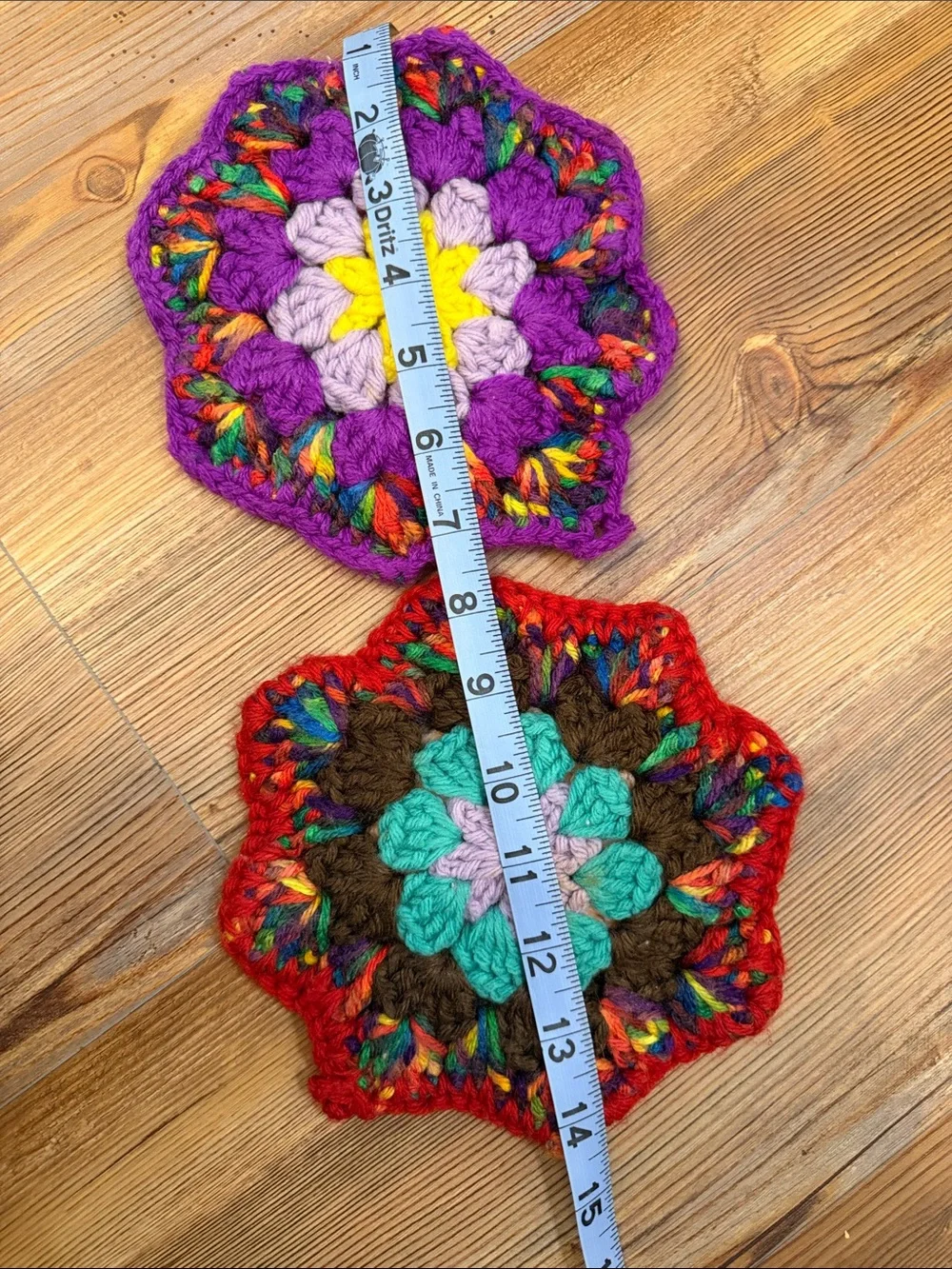 Vintage Multicolor Hand Crocheted Trivets/Hot Pads